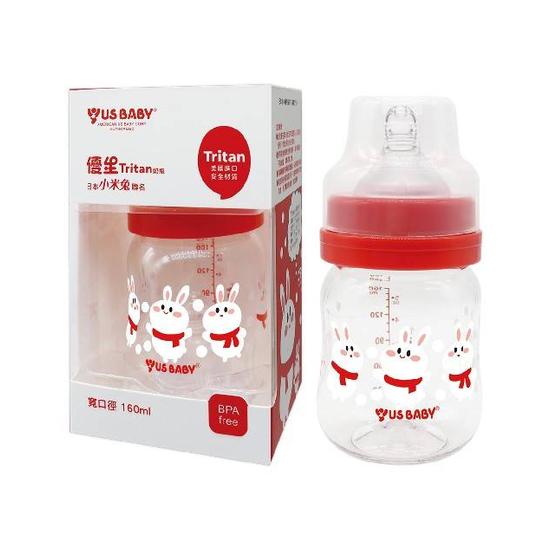 【分批取】優生小米兔TRITAN寬口徑奶瓶 160ml