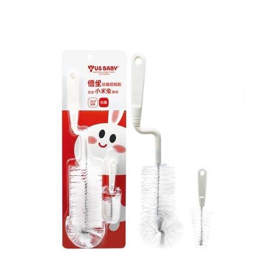 【分批取】優生小米兔抗菌奶瓶刷 1組入(奶嘴刷+奶瓶刷)
