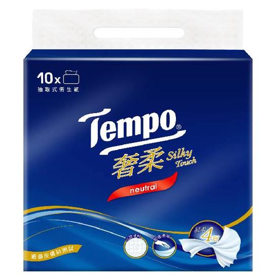 Tempo奢柔四層抽取式衛生紙-無香 80抽*10包