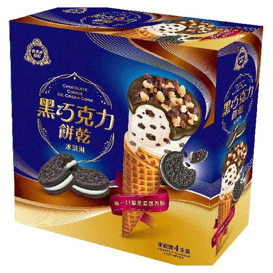 杜老爺甜筒-黑巧克力餅乾冰淇淋 82g*4支