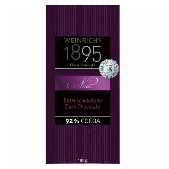 德國1895瑞奇黑巧克力-極致純黑92% 100g