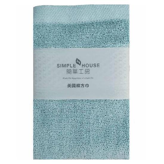 美國棉簡單工房素雅方巾-蘋果綠 34*34cm