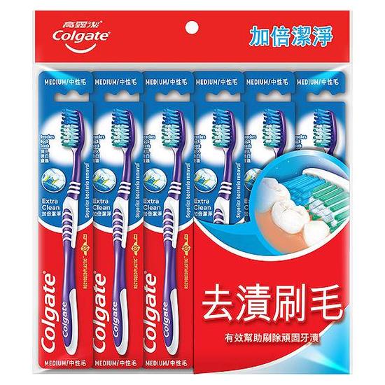 高露潔加倍潔淨牙刷 6入