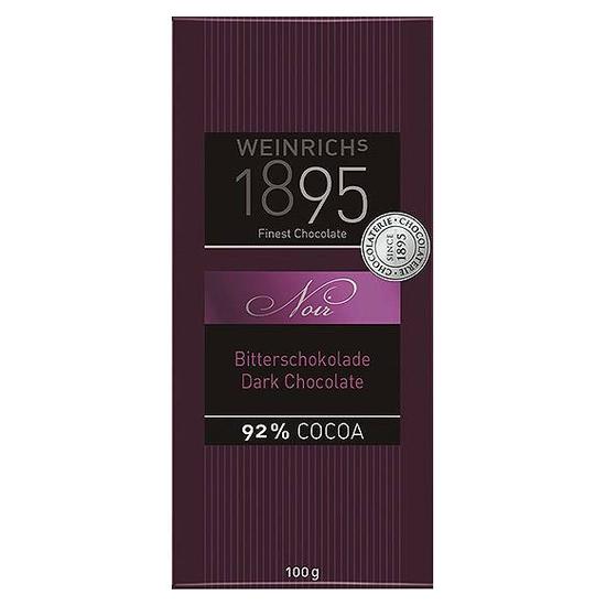 德國1895瑞奇黑巧克力-極致純黑92% 100g