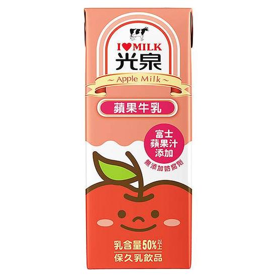 光泉保久乳-蘋果牛乳 200ml*6入
