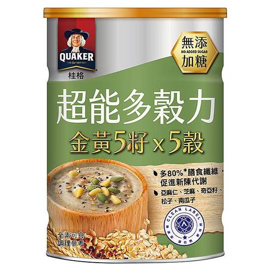 桂格超能多穀力-金黃5籽x5穀(無添加糖) 390g