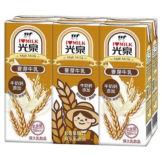 光泉保久乳-麥芽牛乳 200ml*6入