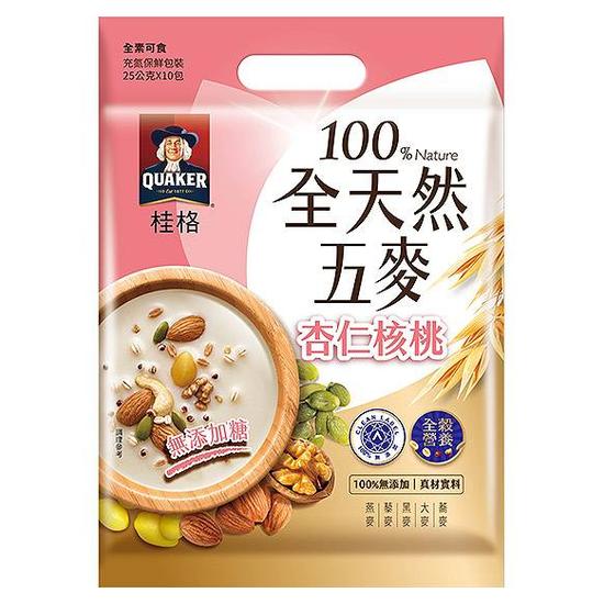 桂格全天然五麥-杏仁核桃(無添加糖) 25g*10入