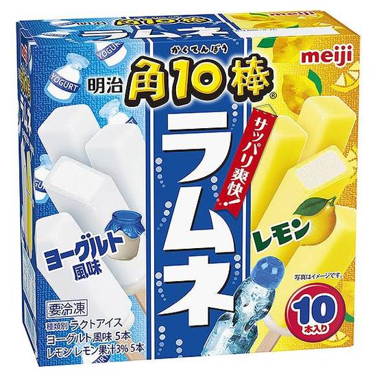 明治角十棒-彈珠汽水冰棒(優格風味/檸檬) 39.8g*10入