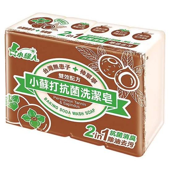 小綠人小蘇打抗菌洗潔皂-台灣無患子 700g(4入)