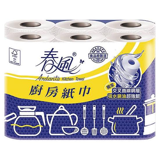 春風廚房紙巾 60組*6捲