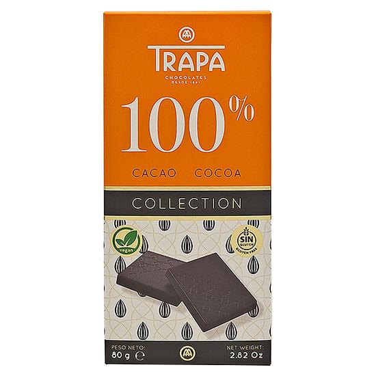 Trapa精選100%黑巧克力片 80g