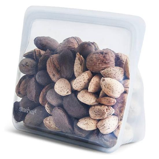 Stasher矽膠密封袋站站-雲霧白 1個