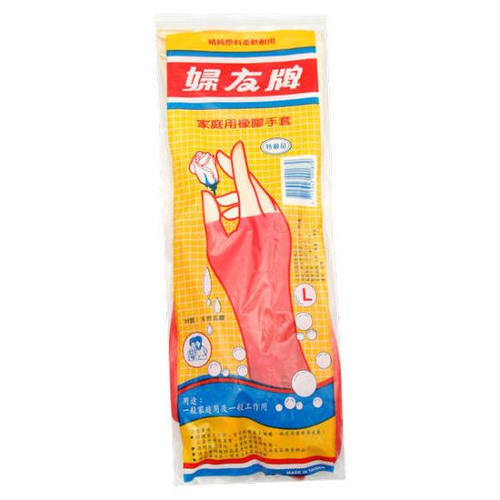 婦友牌家庭用橡膠手套-L號 1雙入