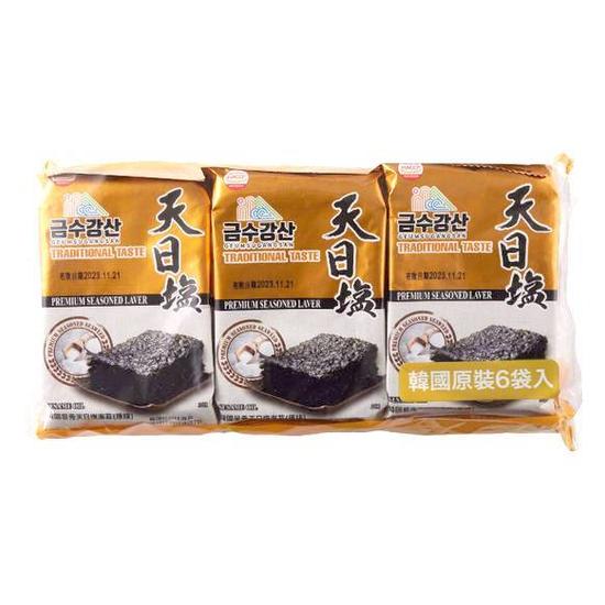韓國景秀天日鹽海苔-原味 3.5g*6入
