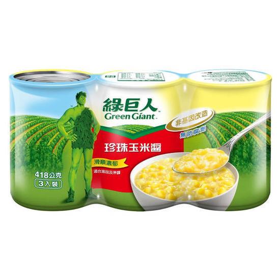 綠巨人珍珠玉米醬(一般蓋) 418gx3入
