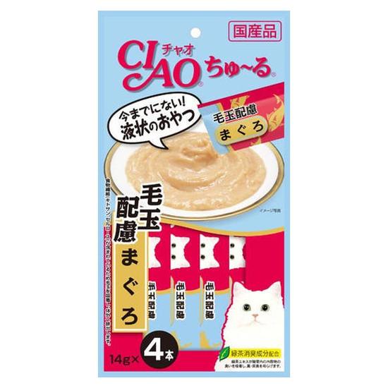 CIAO啾嚕肉泥-鮪魚&化毛照護 14g*4入