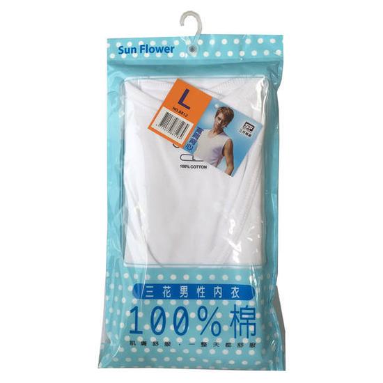 三花男性寬肩背心100%精梳棉NO.8812 L 1入