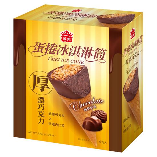 義美蛋捲冰淇淋筒-厚濃巧克力 80g*4入