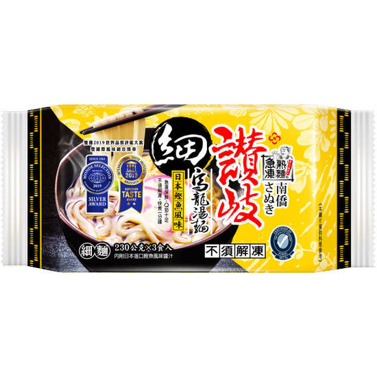 南僑讚岐細烏龍湯麵-日本柴魚風味 230gx3入