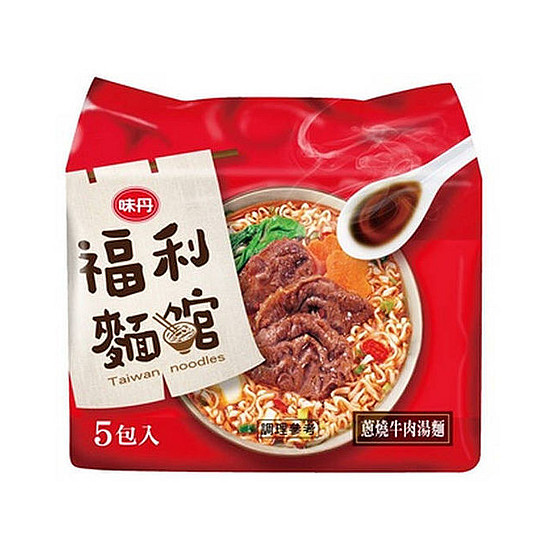 味丹福利麵館蔥燒牛肉湯麵 72g*5入