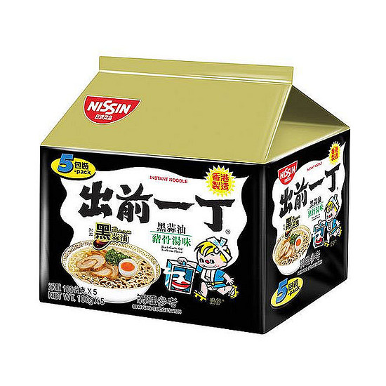 日清出前一丁速食麵-黑蒜油豬骨濃湯味 100gx5入