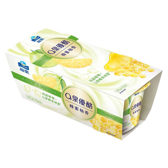 福樂Q果優酪-蜂蜜柚香 135g*2入