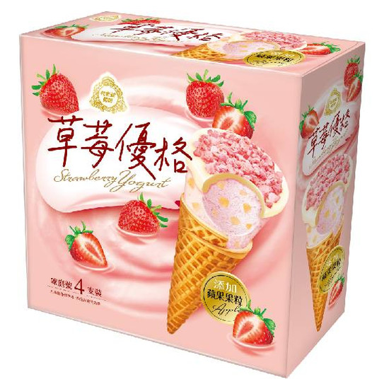 杜老爺甜筒-草莓優格冰淇淋 82g*4入