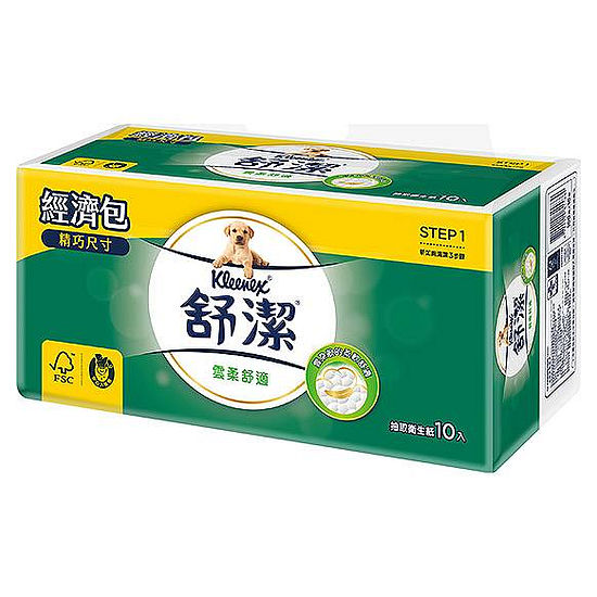 舒潔抽取衛生紙-雲柔舒適 100抽*10包