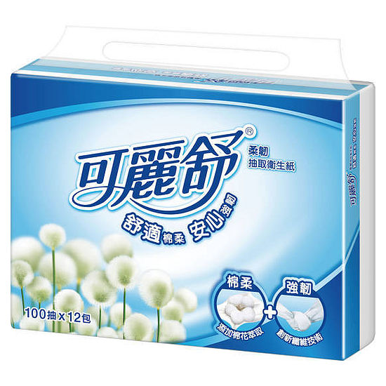 可麗舒柔韌抽取式衛生紙 100抽*12包