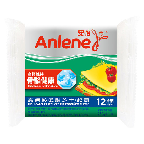 安怡高鈣較低脂起司 250g(12片)