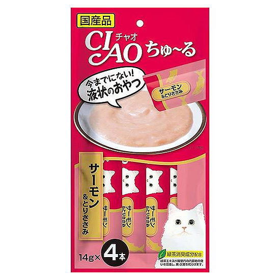 CIAO啾嚕肉泥-鮭魚&雞胸肉 14g*4入
