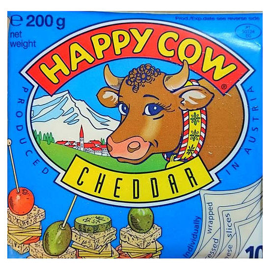 快樂牛切達乾酪切片 200g(10入)