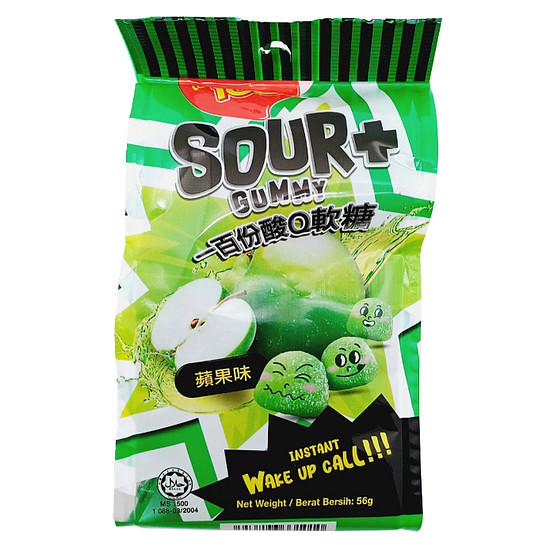 一百份酸Q軟糖-蘋果味 56g