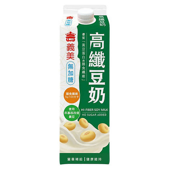 義美無加糖高纖豆奶 900ml