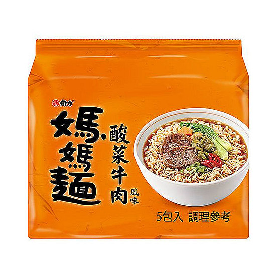 維力媽媽麵-酸菜牛肉風味麵 75g*5入