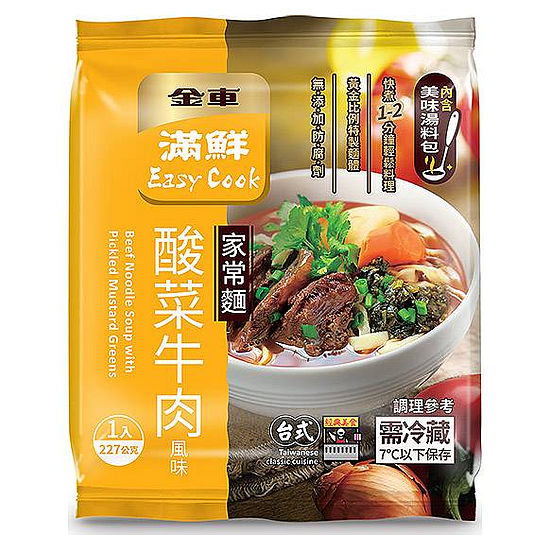 金車滿鮮Easy Cook家常麵-酸菜牛肉風味 227g
