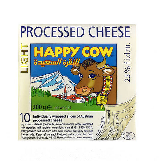 快樂牛乾酪切片-Light 200g(10入)