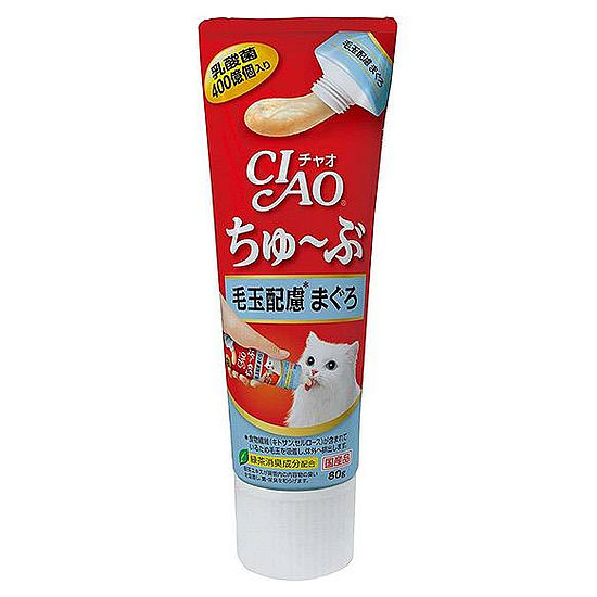 CIAO啾嚕管狀肉泥-鮪魚&化毛照護 80g