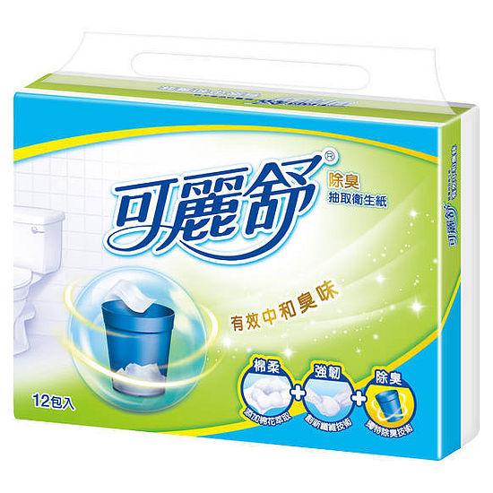 可麗舒除臭抽取式衛生紙 100抽*12包