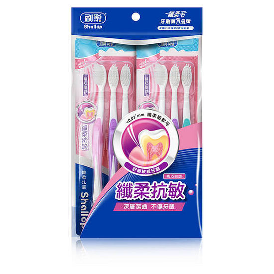 刷樂纖柔炫麗牙刷 3+3入