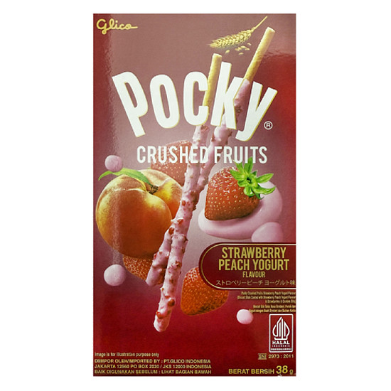 Pocky百奇優格棒-草莓果粒蜜桃 38g
