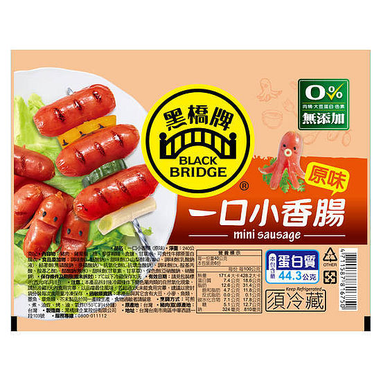 黑橋牌一口小香腸-原味 240g