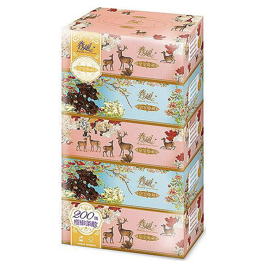春風抽取式盒裝面紙 200抽*5盒