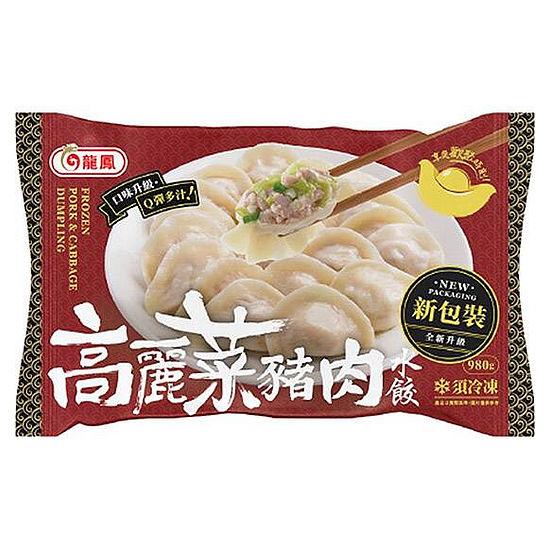 龍鳳冷凍高麗菜豬肉水餃 980g
