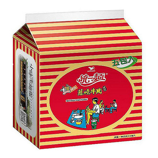 統一麵袋麵-蔥燒牛肉風味 90g*5入