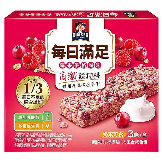 桂格每日滿足穀物棒-莓果優格 23g*3入