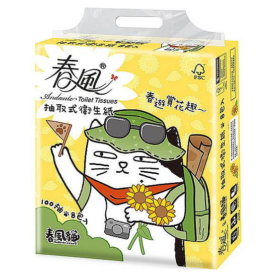 春風抽取式衛生紙 100抽*8包