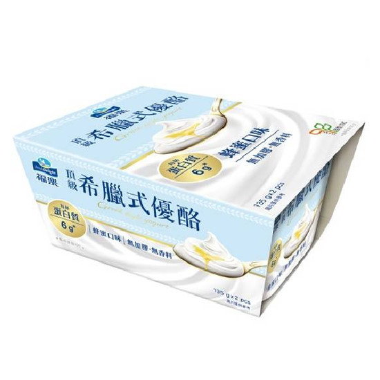 福樂頂級蜂蜜希臘式優酪 135g*2入