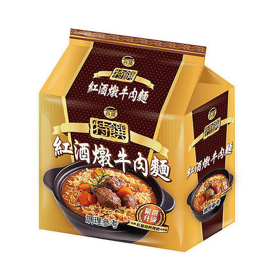 台灣菸酒紅酒燉牛肉袋麵 195g*3入